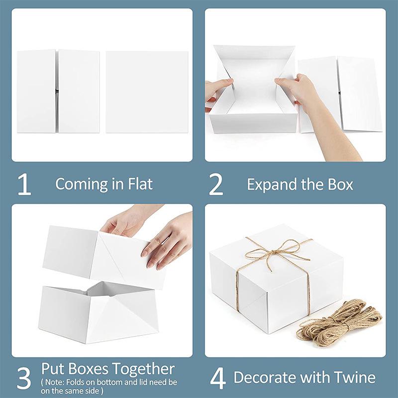 Retro Kraft Paper Gift Box with Hemp Rope and Adhesive Corners
