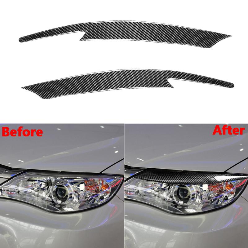 Carbon Fiber Car Headlight Eyebrow Eyelid Cover Trim Sticker ABS For Subaru Impreza WRX STi X 10th 2008 2009 2010 2011