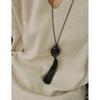 26 New Oval Tassel Pendant Necklace: Simple, Elegant Retro Design for Women