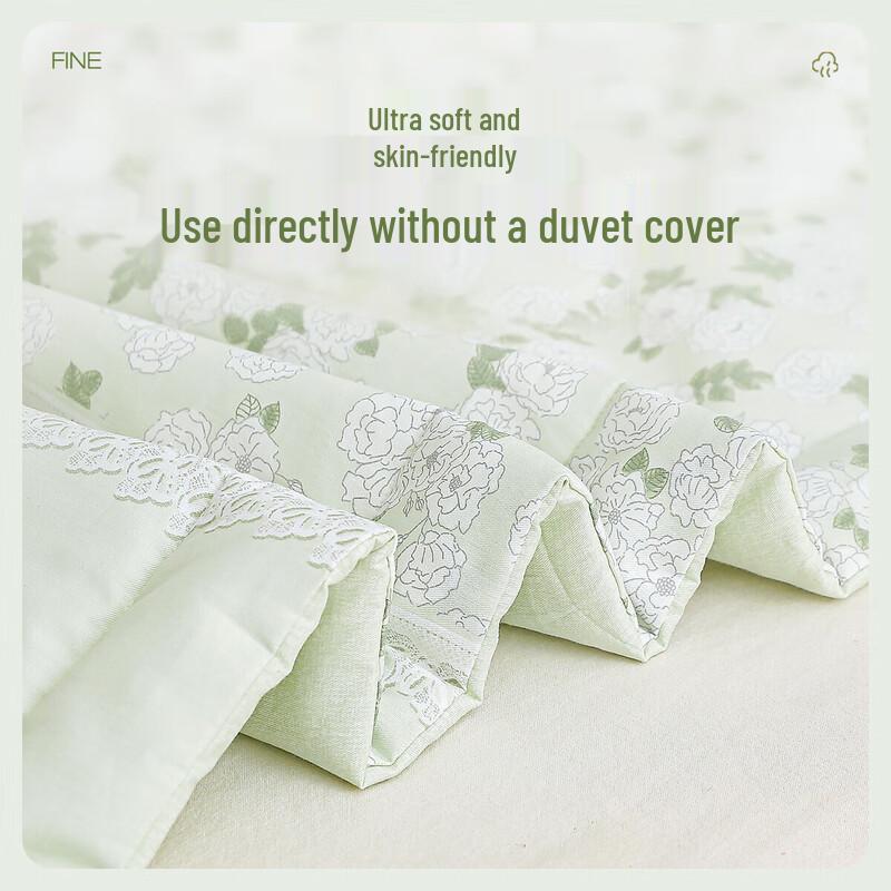 Mengjie Rosewood Forest Green Cotton Summer Quilt