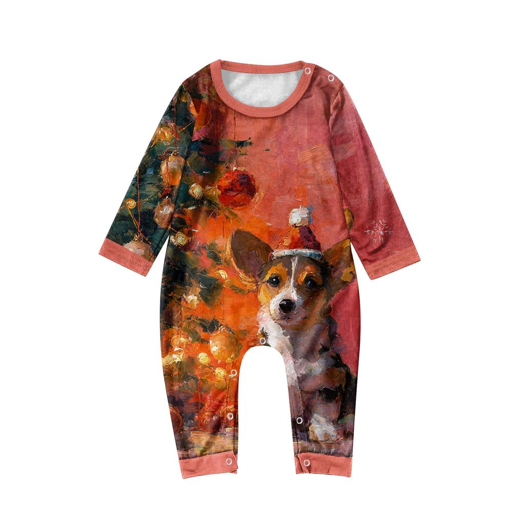 Family Matching Print Sets Pajamas Loungewear Outfits Family Matching Long Sleeve Tops+Pants Set