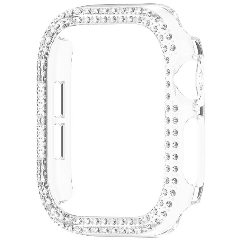 Bling PC Case For Apple Watch10 42mm 46mm Double Row Diamond Crystal iWatch Series 10 PC Protective Cover Watch Strap Protector Band