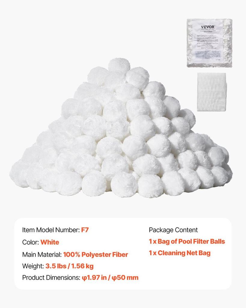 Pool Filter Balls for Sand Filter Pump 3.5 lbs Reusable for Swimming Pool