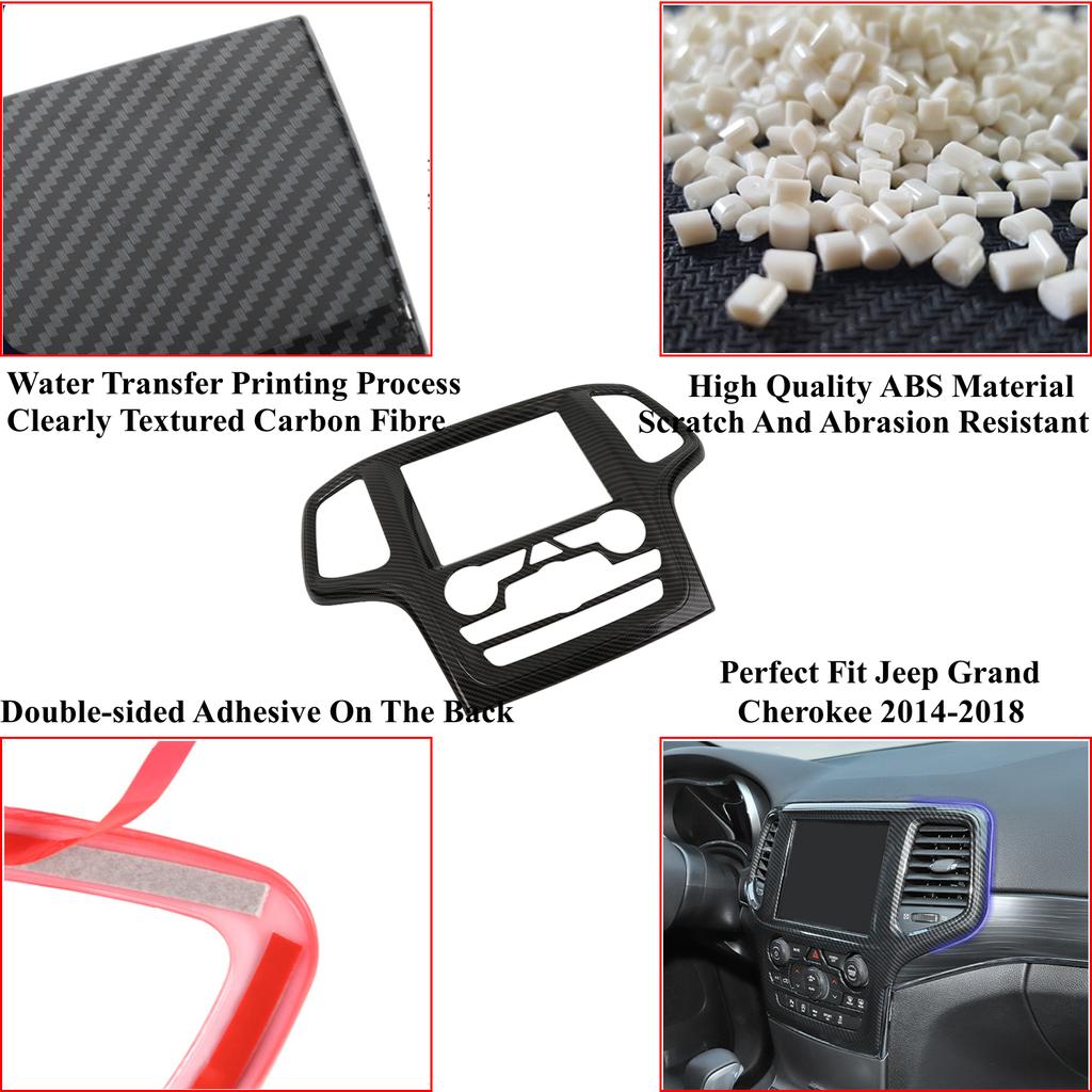 Car Center Console Navigačný panel Dekorácia Obloženie krytu pre Jeep Grand Cherokee 2014 2015 2016 2017 2018 Interiér