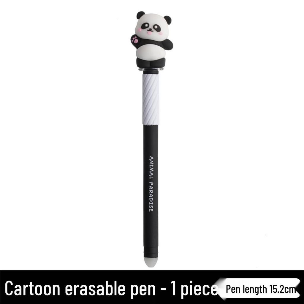 Novel Erasable Cartoon Cap Pen with Stickers: Stationery Set