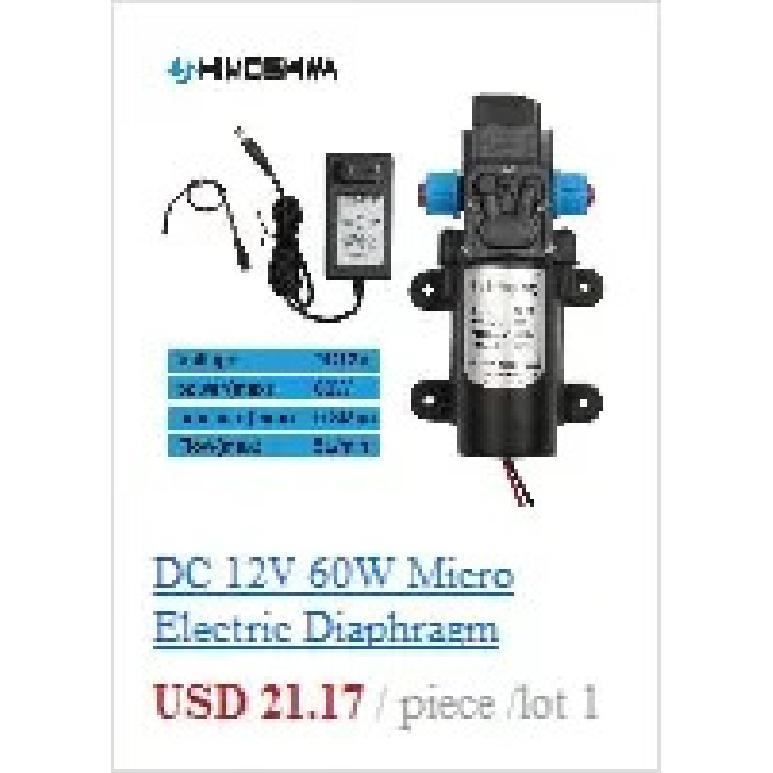 DC 12V 130PSI 6L/Min Water High Pressure Diaphragm Self Priming Pump 70W 72W with EU plug power supply 6A pipe 1/2