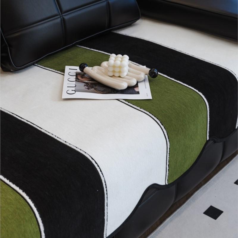 Irregular Striped Sofa Cushion Non-Slip All-Season Straight Fit One-Piece Unique Design Slip-Resistant Elegant Home Decor