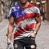 Herren Sommer Casual 3D gedruckt Kurzarm Rundhals Top T-Shirt Bluse