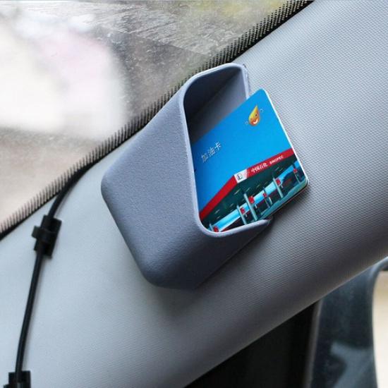2pcs Gray Car Phone Key Organizer Storage Bag Box Holder Interior Accessories