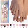 Short Square Fake Toe Nails 12 Sizes Gel Toenail Tips Light Weight French Toe Nails  Manicure Kit