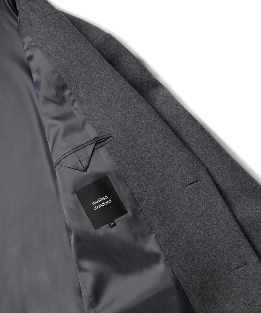 Musinsa Standard Wool Blend Big Daddy Single Maxi Coat [Medium Grey]