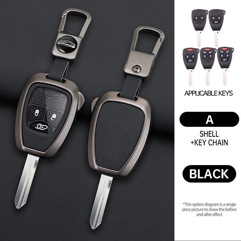 Zinc Alloy Car Key Case Cover for Jeep Wrangler Jk Commander Grand Cherokee Chrysler Pacifica Aspen 300 Dodge Caravan Accessorie