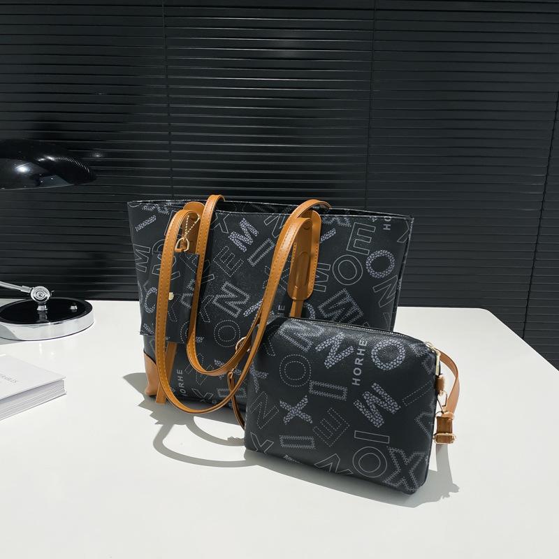 

Сумка-тоут большой вместимости, ретро-принт, модный тренд, на плечо, под мышку, городская, для通勤, женская сумка, на плечо, мессенджер чёрный