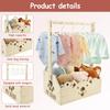 Wood Baby Shower Basket Baby Toys Storage Crate with Hangers and Handle Multipurpose Gift Basket for Boys Girls New Parents