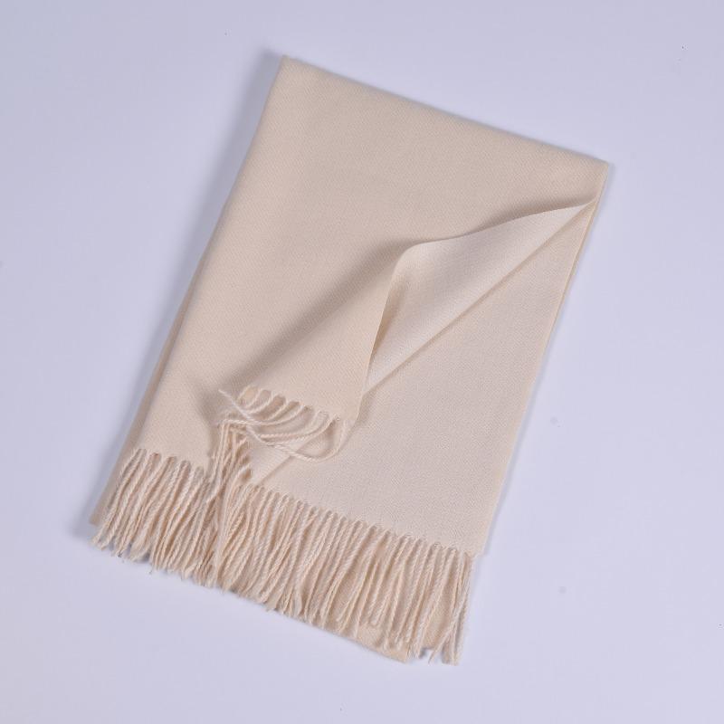 Autumn and Winter New Imitation Cashmere Double-sided Monochrome Warm Scarf Scarf Men's and Women's Fashion Warm Fringe