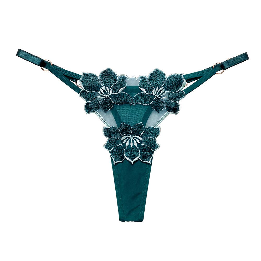 Emotional Embroidered Japanese Panties Female Chic Pattern Sexy Hot Transparent Temptation Adjustable Thong Head 2265