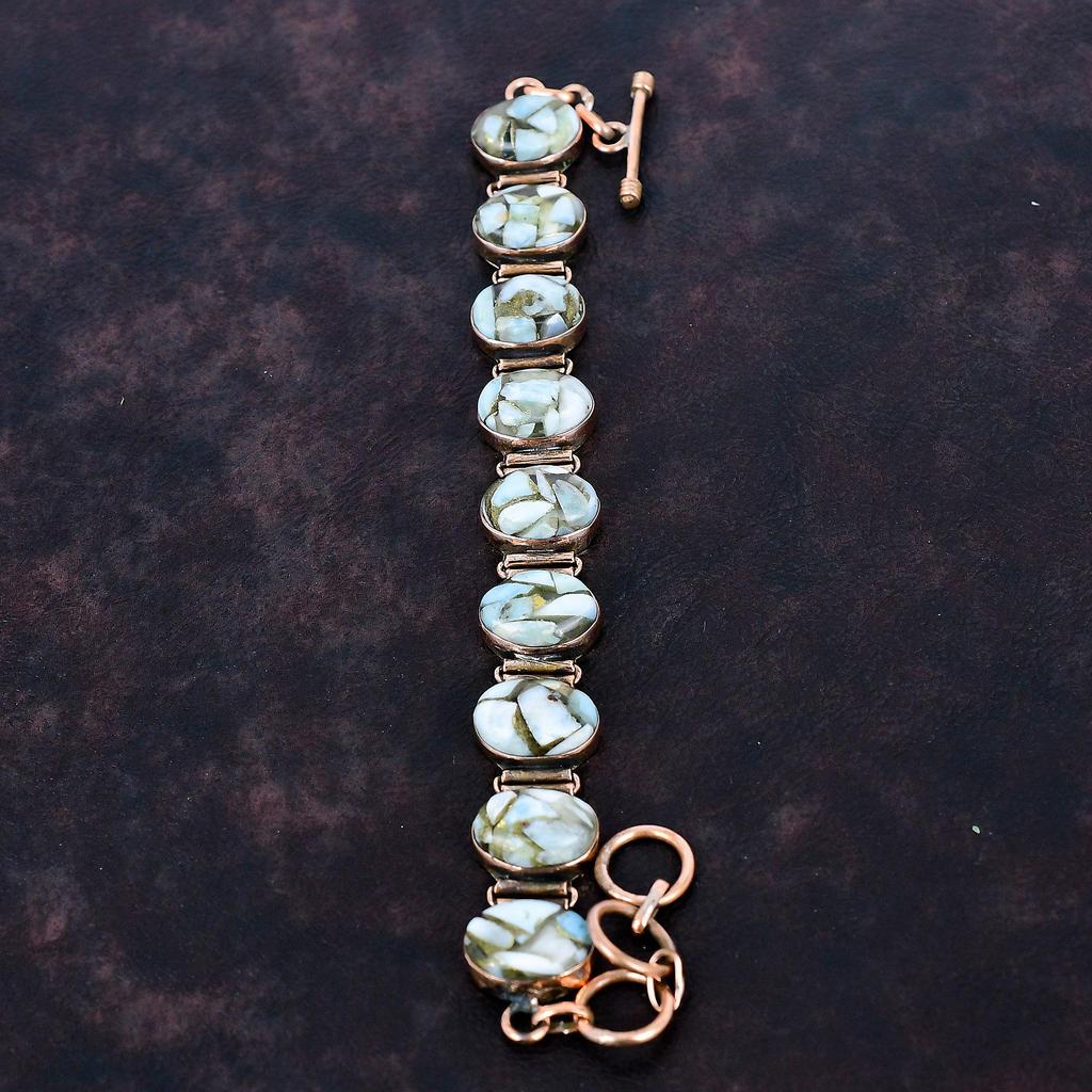 Copper Larimar Bracelet Copper Bracelet Adjustable Chain Bracelet Natural Gemstone Jewelry Handmade Bracelet Copper Jewelry Anniversary Gift