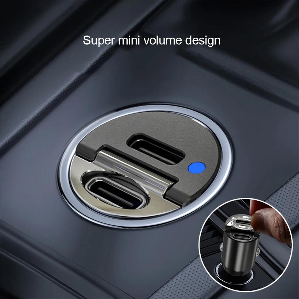 Super fast charging pull tab dual USB car charger, Type - C+PD adapter, 30WPD charger+QC/PD+PD car charger QC 3.0