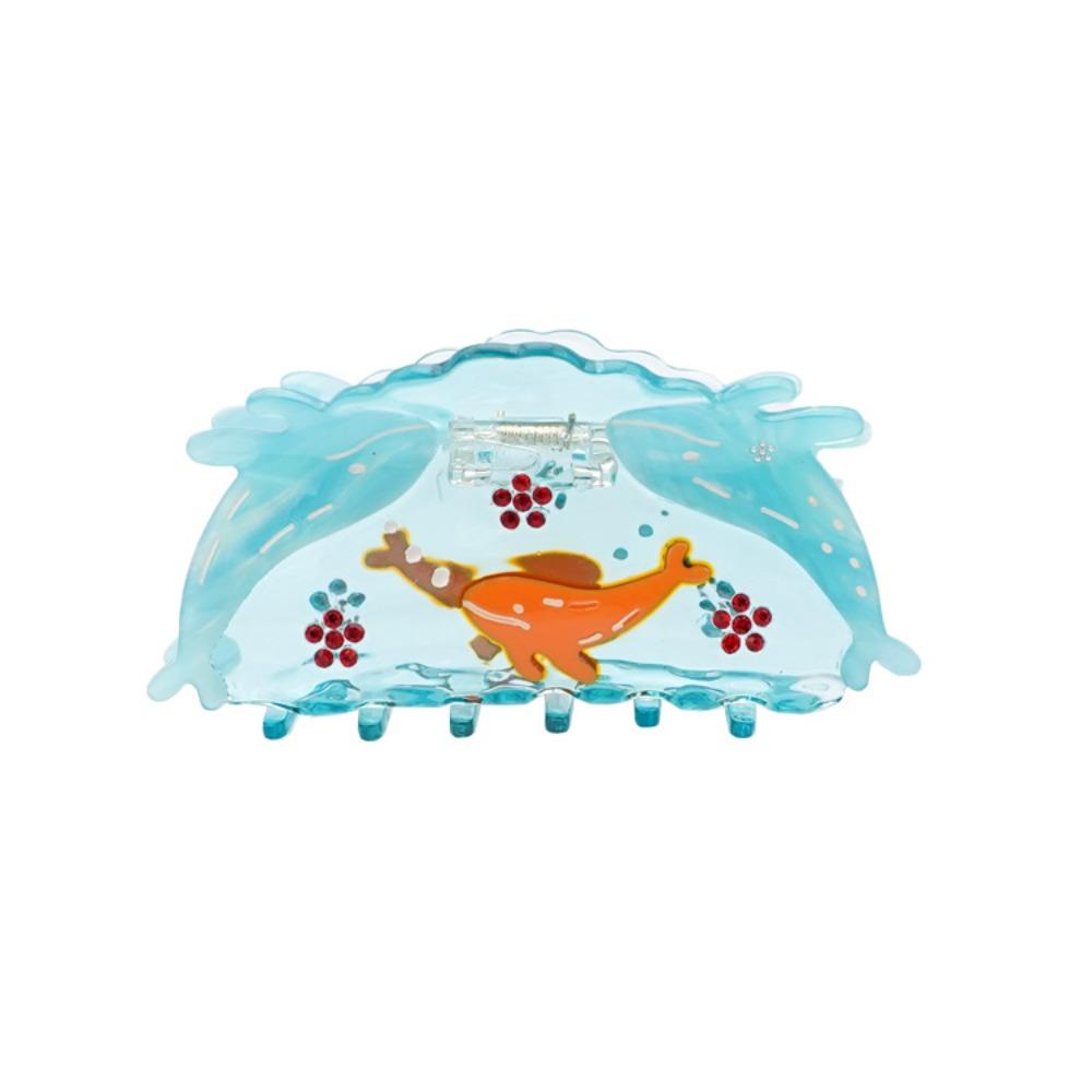 Hairpin Ocean Fish Hair Grab Shark Clip Acetic Acid Shark Clip Blue Whale Hair Claw  Streetwear