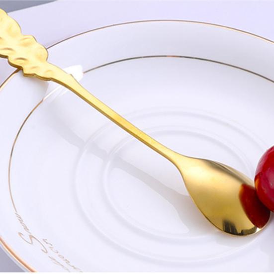 Mini rukojeť na míchání Nerezová lžička Růžový design do oceli Snadné použití