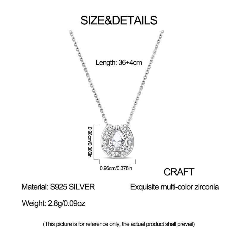 925 Silver Necklace Four-leaf Clover Zircon Pendant Necklace for Women Anniversary Birthday Jewelry Gifts