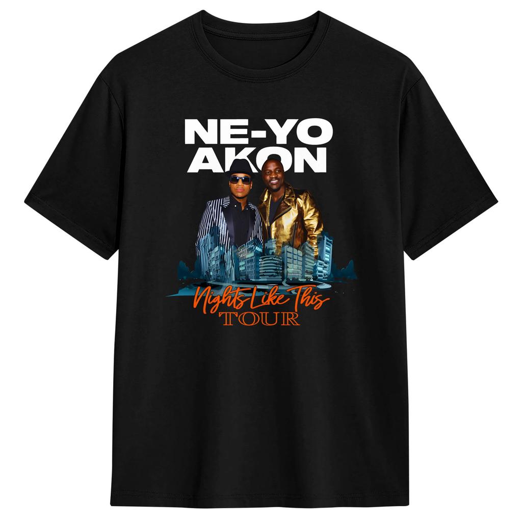 Unisexs Akon T Shirt Tour Pure Cotton Clothing Funny Short Sleeve O Neck Tees Plus Size TShirts
