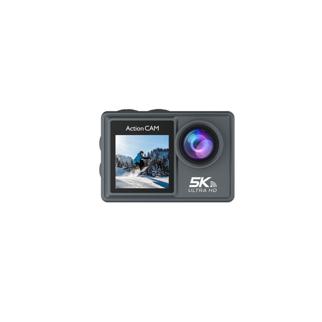 5K WiFi Action Camera, Ultra HD Dual Screen Camera, 170 Degrees  Wide Angle, 6 Axis Stabilization, 30M Underwater
