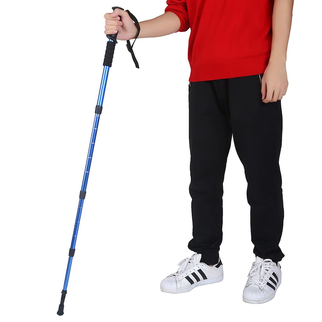 Aluminium Alloy Telescopic Lightweight Anti Skid Walking Cane Stick   Pole (Black)