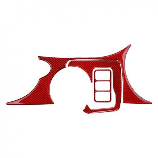 Red Carbon Fiber Car Center Cup Holder Frame Cover Trim For Nissan 370Z 2009-20