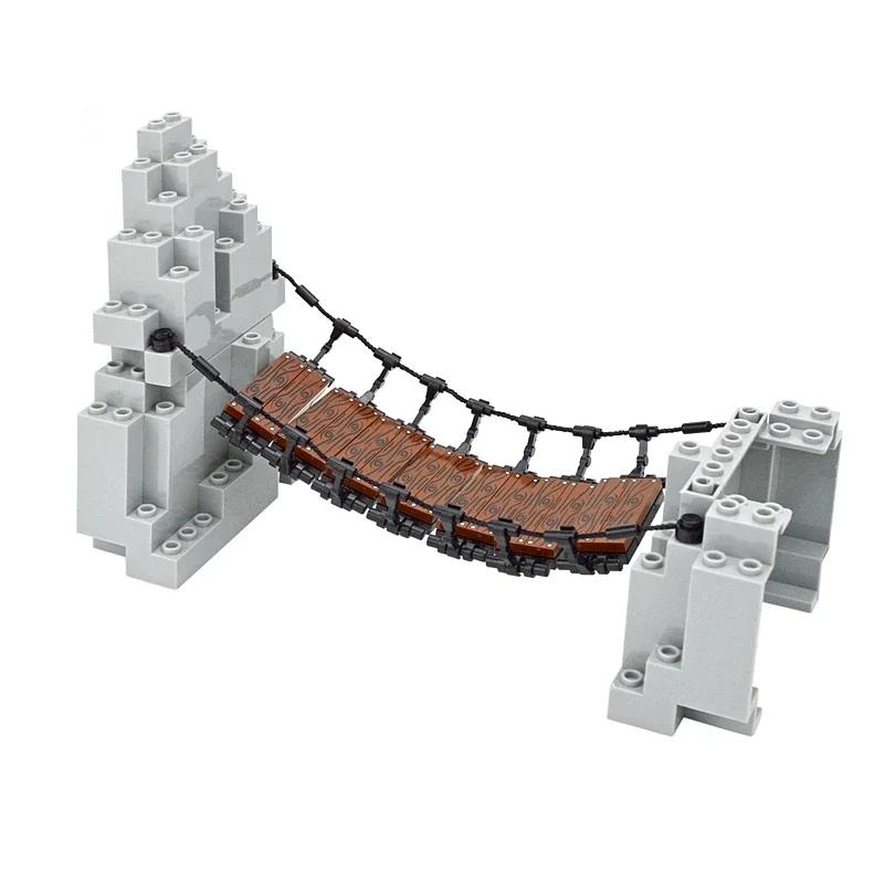 MOC Building Blocks Construction Drawbridge Mountain Rock Panel Rockery Hill Bridge DIY Bricks Accessories Creative Toys Leduo
