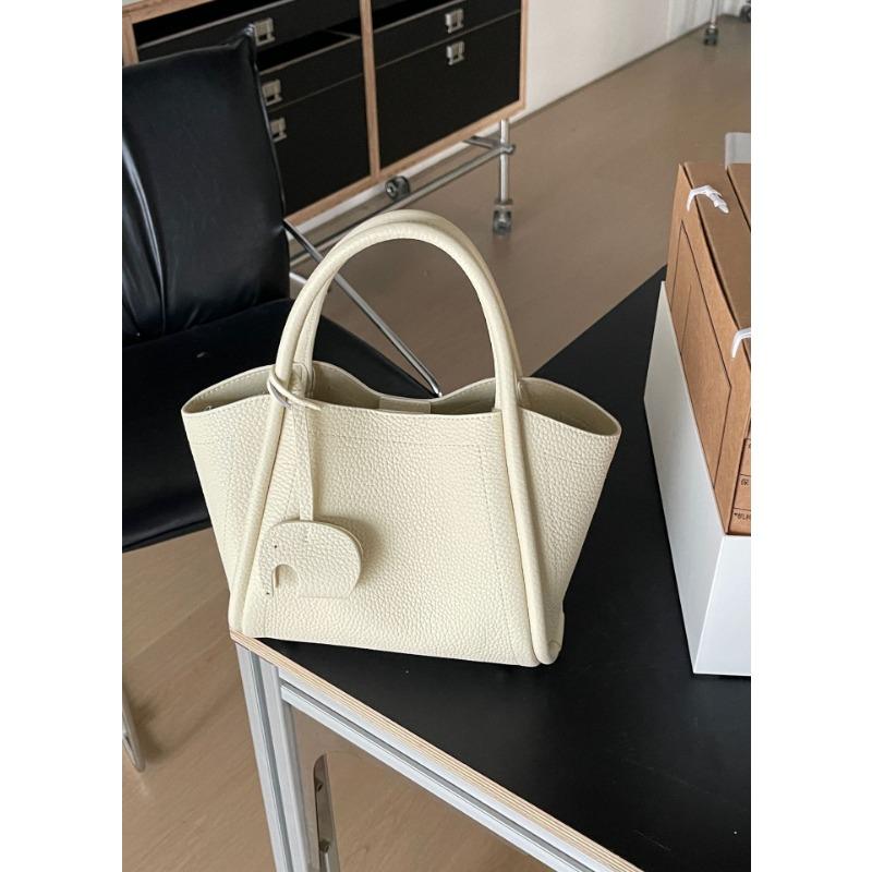 

A High-end Cowhide Hand-held Bucket Bag Wing Bag Single-shoulder Bag Versatile Commuter Women s Bag One Size білий