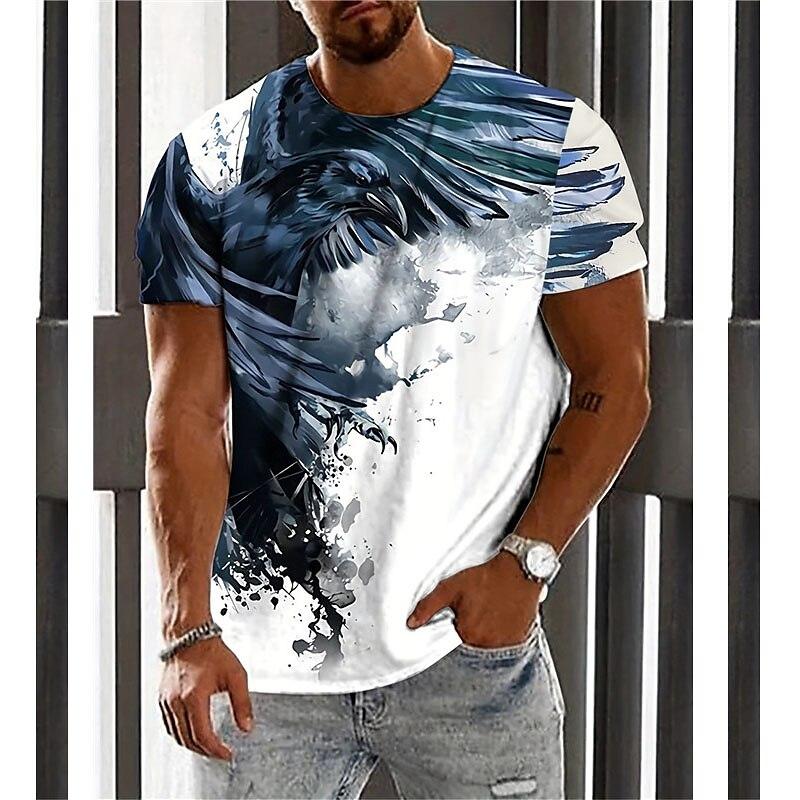 Wolf Eagle T-shirt animal 3D printed streetwear men's casual fashion oversized short-sleeve T-shirt clothing