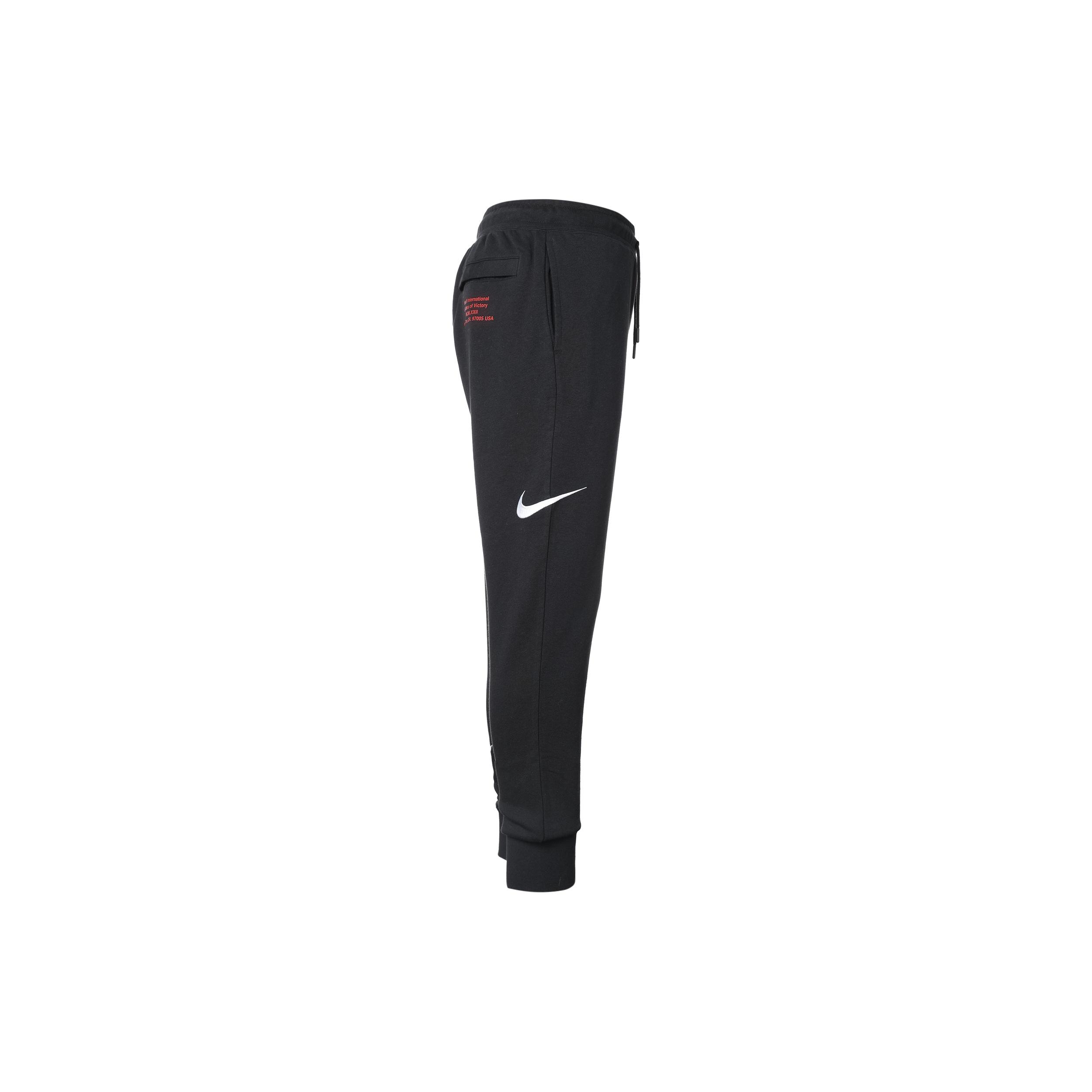 Nike Mens Swoosh Embroidered Double- Hook Casual Sports Pants Black Men s DB4956-010 XXL