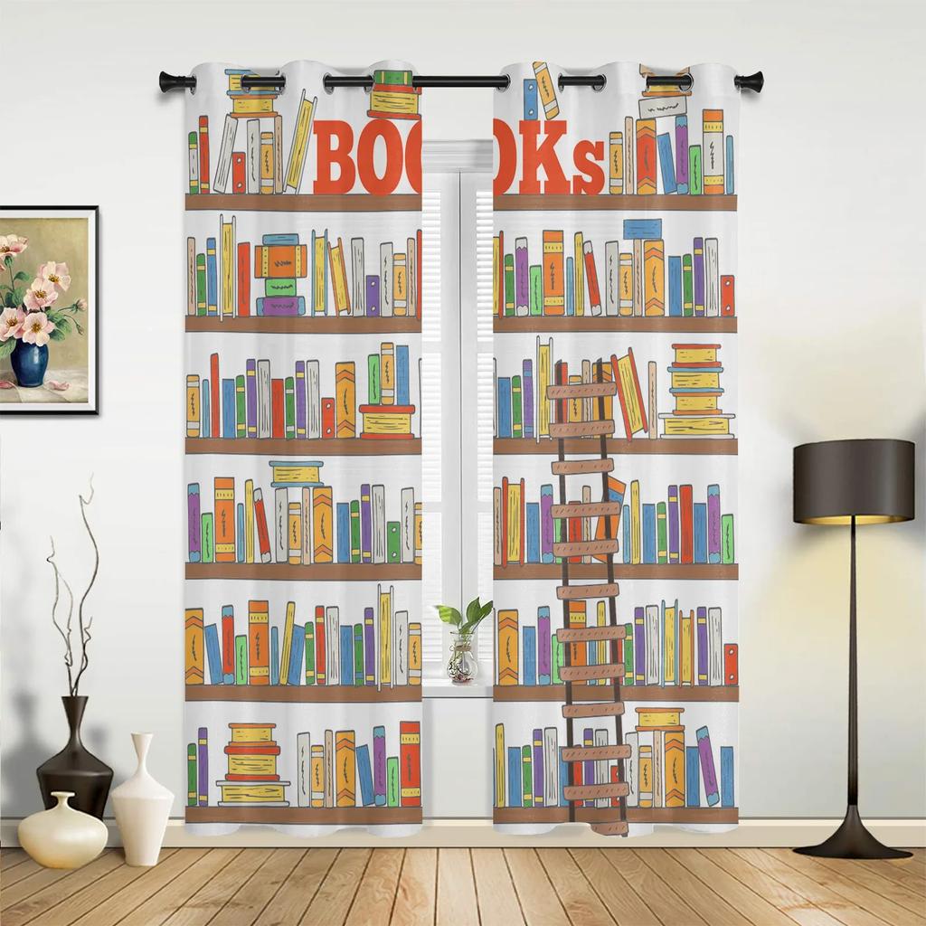 Bücherregal Bibliothek Buch Vorhänge für Schlafzimmer Wohnzimmer Vorhänge Küche Kinderzimmer Fenster Vorhang Moderne Heimdekoration