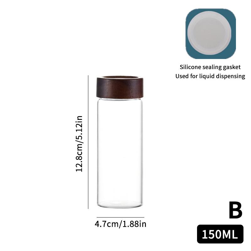 Mini Wood Lid Coffee Beans Storage Container Tube Kitchen Sealed Can Tea Spice Jars Single Dose Espresso Accessory Coffeware