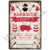 BBQ Zone Metal Sign Vintage Tin Sign Dad`s BBQ Yard Outdoor Party Decoration Plate Retro Barbecue Rules Slogan Decor Accessories