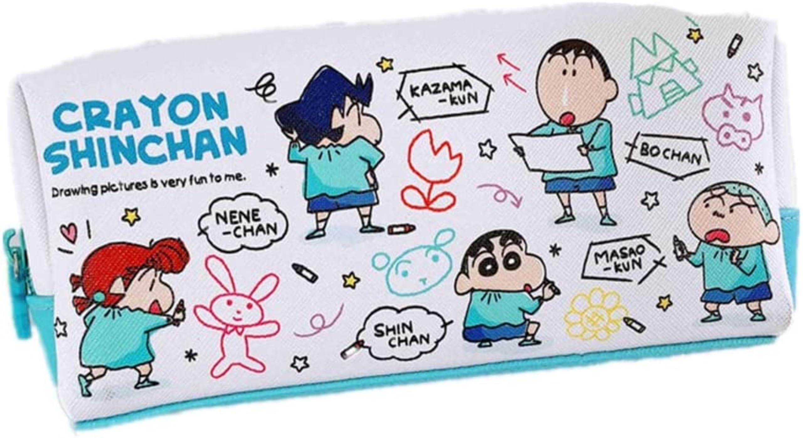 

Crayon Pencil Pencil Large Capacity Pencil PU Reloading Storage Stationery Pen Pen Student School Bag Shin-chan Case, Box, Kids Case, Leather, Box, синий