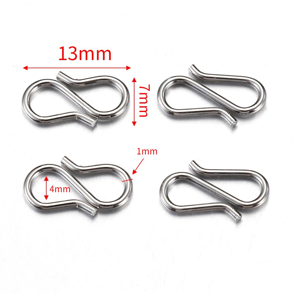 

10pcs 20pcs Stainless Steel W S Shape Necklace Clasps Hooks DIY Jewelry Making Finding Bracelet Supplies Accessories Wholesale 10pcs