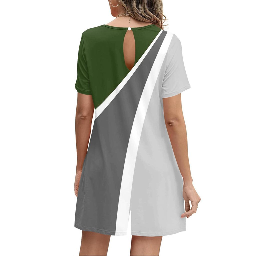 Damen Modischer und Lässiger Kurzarm-Plissee-Taschen-Jumpsuit Bedruckter Jumpsuit Shorts