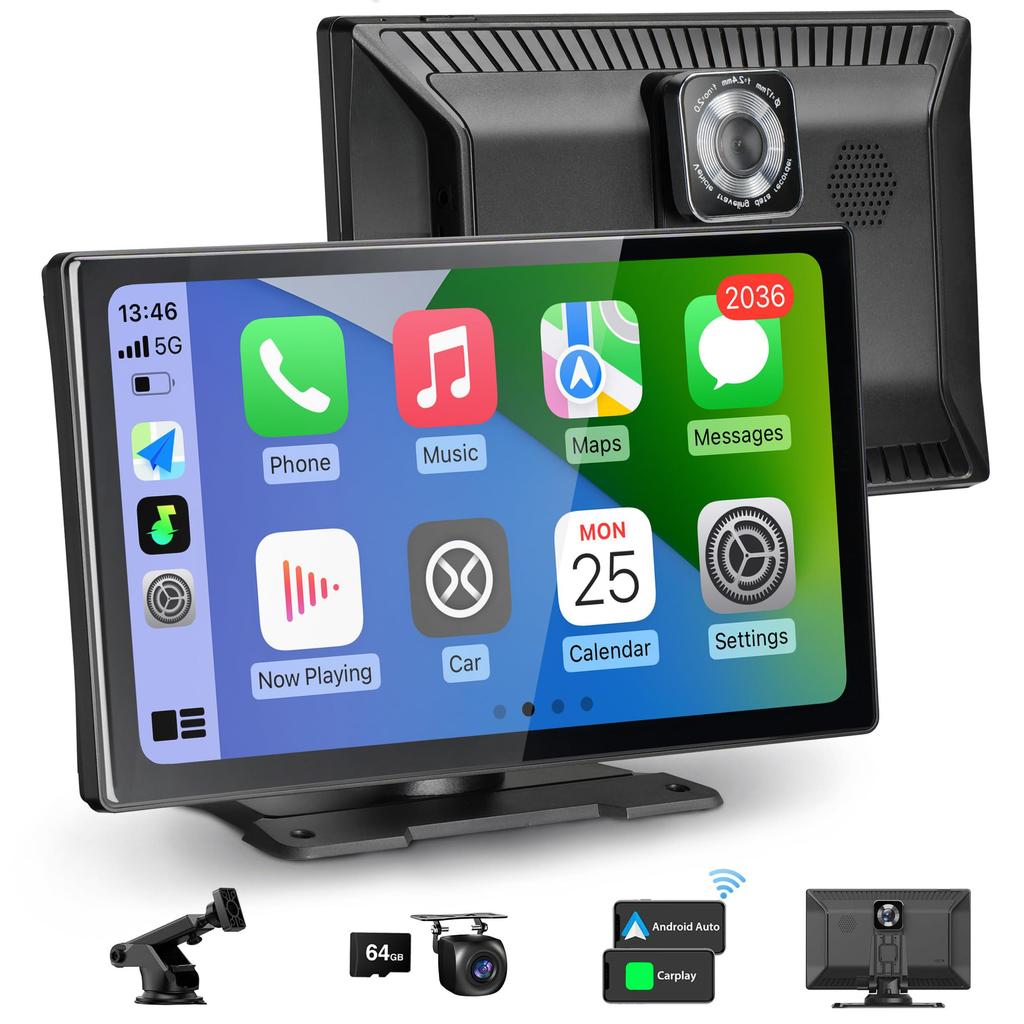 Radio auto universal de 9 inchi Player video multimedia wireless CarPlay Android Auto pentru VW Nissan Toyota Ecran tactil audio auto