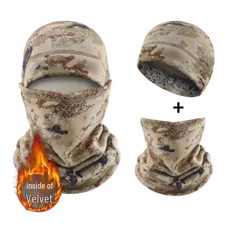 Winter Camo Fleece Outdoor Cycling Balaclava & Ear Cover Set
