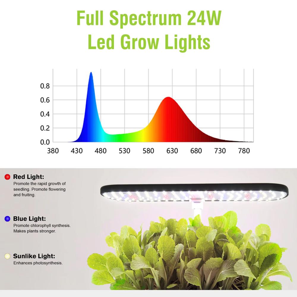 6 Holes Hydroponic Planting Machine Intelligent Growing System Vegetables Planters Indoor Garden Kit with LED Growth Lights