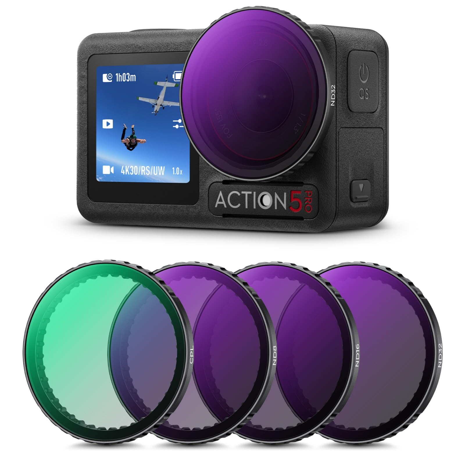 

Concept Filter Set for Osmo Action ND Neutral Density CPL Polarizing Lens AGC Optical High Protective Light Reduction Nano Easy to Install K&F