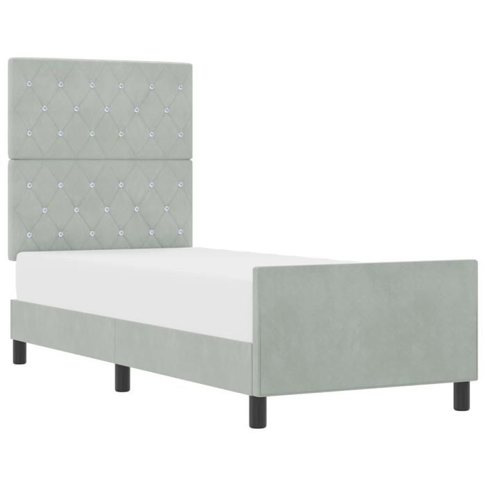Cadre de lit en velours gris clair vidaXL 80x200 cm 3344837