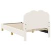 Children S Bed Frame with Headboard Cream 80 X 160 Cm Boucle