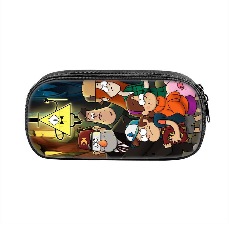 Gravity Falls Cartoon Pencil Case Large Capacity Nylon School Supply Organizer For Students