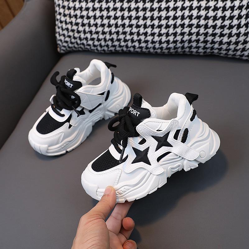 

New Spring and Autumn Mesh Breathable Sports Shoes for Boys, Dad Shoes for Girls, Anti-Slip Soft Sole Toddler Shoes, Trendy Shoes 21-25Code【One Hand5Doub