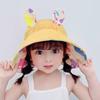 Cotton Children Rabbit Ears Sun Hat Adjustable Wide Brim Hat Kids Empty Top Sunscreen Hat  Running