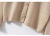 Women's 100% Cashmere Round Neck Cardigan Sweater - Autumn/Winter Style, Solid Color, Versatile & Gentle Knit