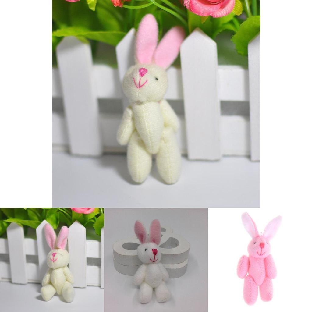 Niedliches 7,5 cm großes Mini-Kaninchen-Plüschtier, perfekt als Hochzeitsgeschenk oder Mitbringsel.